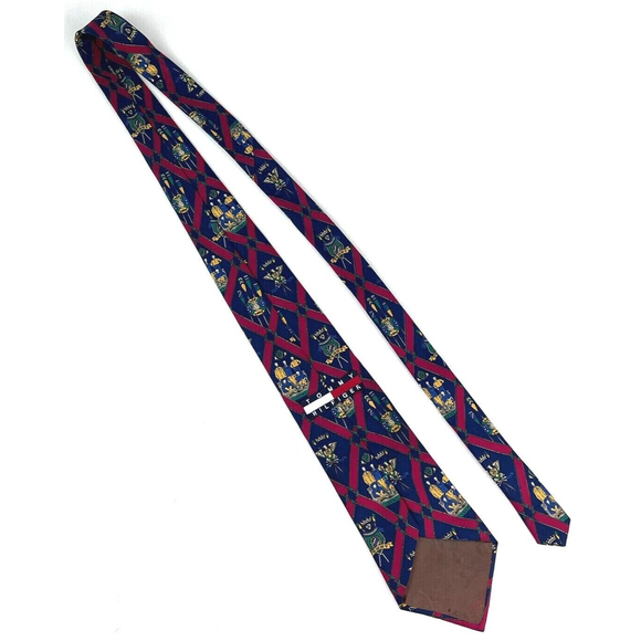 Vintage Tommy Hilfiger Mens Crews Rowing Nautical Neck Tie 100% Silk Navy USA - Picture 4 of 7